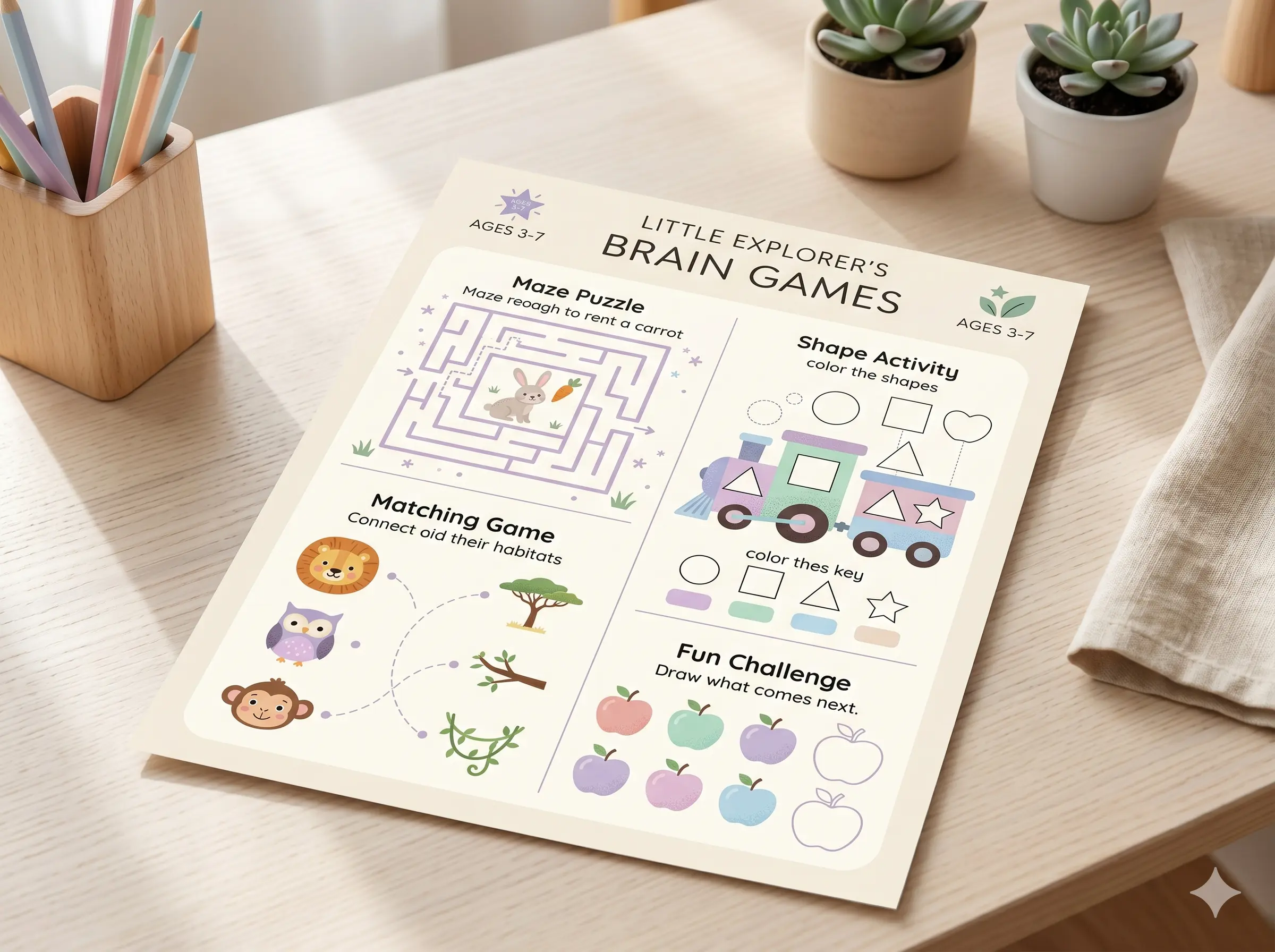 Brain Games and Fun Puzzles worksheet preview
