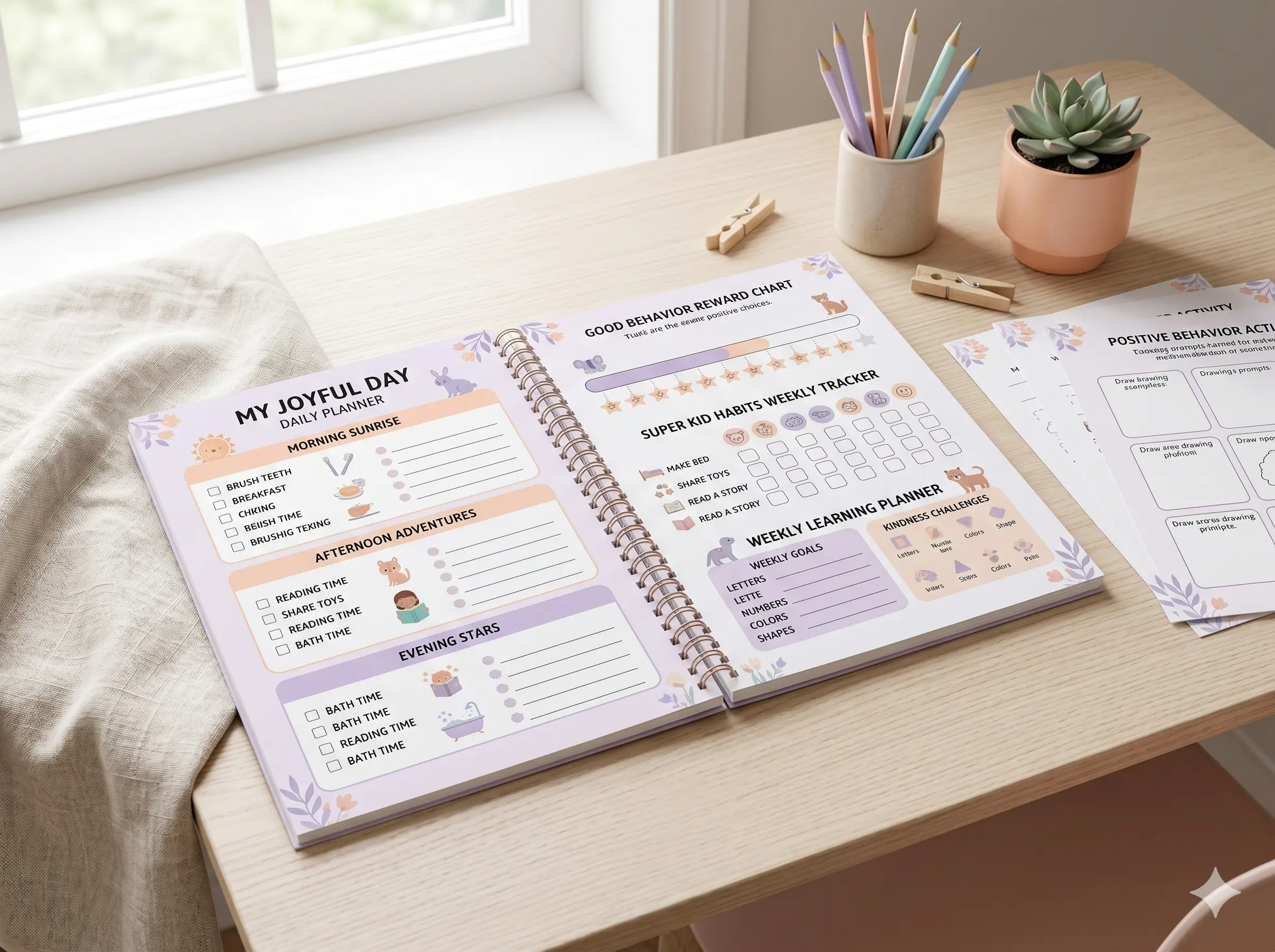 Preschool Planner and Reward Activities worksheet preview
